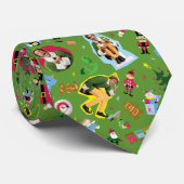 Het Elf en het Kerst Icons Pattern Stropdas (Opgerold)