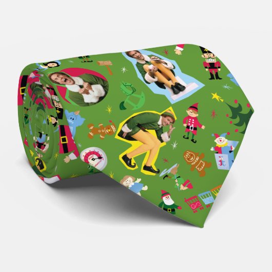 Het Elf en het Kerst Icons Pattern Stropdas (Opgerold)