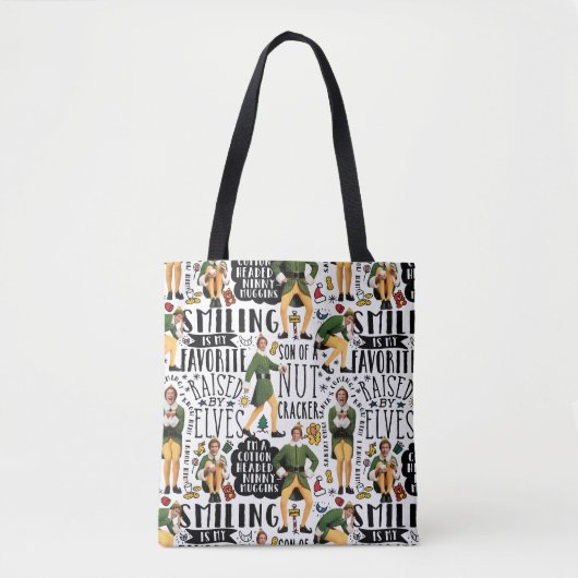 Het Elf Quote-patroon begroten Tote Bag (Voorkant)