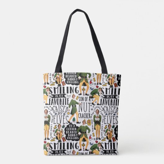 Het Elf Quote-patroon begroten Tote Bag (Achterkant)