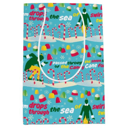 Het Elf Snoep Pattern Medium Cadeauzakje (Voorkant)