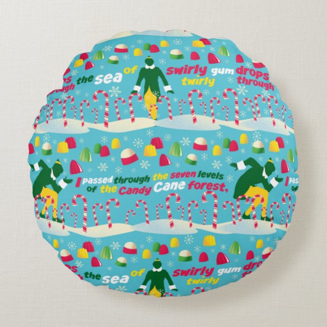 Het Elf Snoep Pattern Rond Kussen (Voorkant)