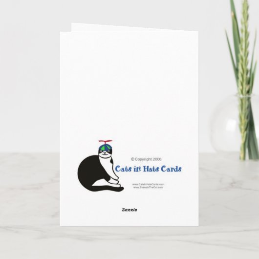 Het Elf van de Kat van Kerstmis Feestdagen Kaart (Achterkant)