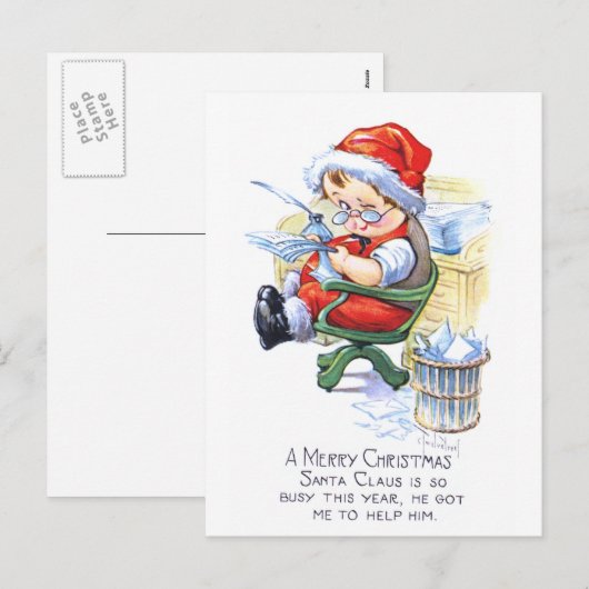 Het Elf van Santas als Voorzitter Feestdagenkaart (Voorkant / Achterkant)