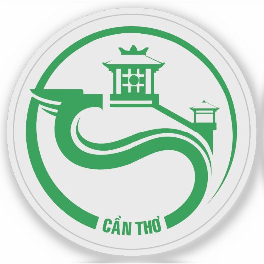 Het embleem van Cần Thơ, Vietnam Sticker (Voorkant)
