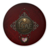 Het embleem van de liefde. keramische knop (Voorkant)