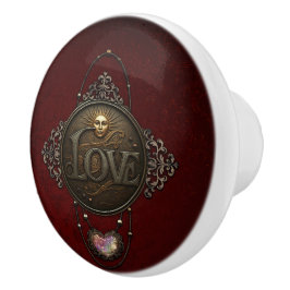 Het embleem van de liefde. keramische knop