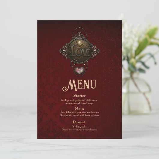Het embleem van de liefde. menu (Staand voorkant)