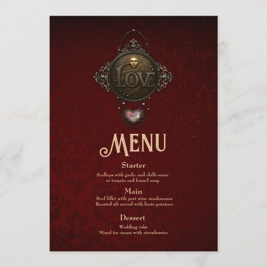 Het embleem van de liefde. menu (Voorkant)