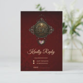 Het embleem van de liefde. RSVP kaartje (Staand voorkant)