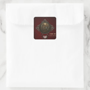 Het embleem van de liefde. vierkante sticker