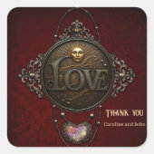 Het embleem van de liefde. vierkante sticker (Voorkant)