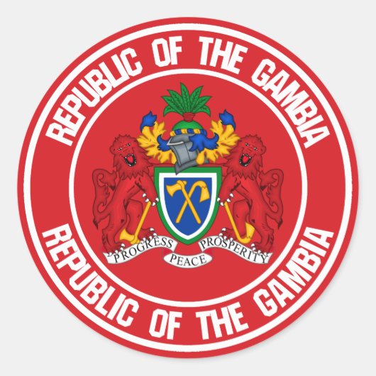 Het Embleem van de Ronde van Gambia Ronde Sticker (Voorkant)