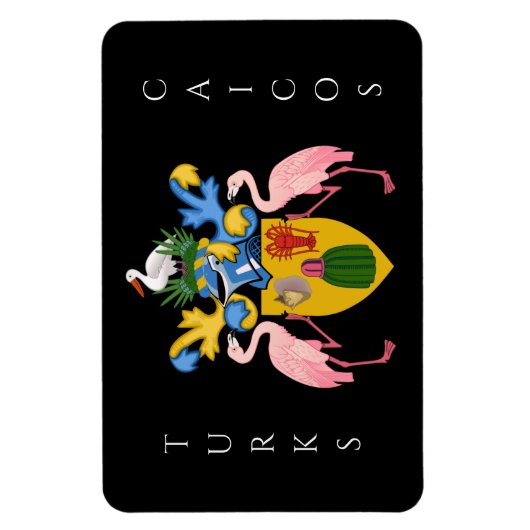 het embleem van de turks - en de caicoseilanden magneet (Verticaal)