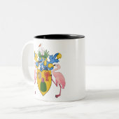 het embleem van de turks - en de caicoseilanden tweekleurige koffiemok (Voorkant links)