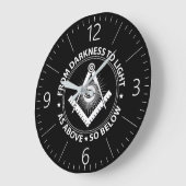 Het embleem van de vrijmetselarij grote klok (Hoek)