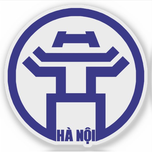 Het embleem van Hanoi, Vietnam Sticker (Voorkant)
