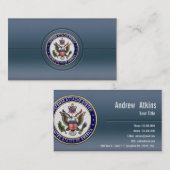 Het embleem van het Systeem van de Defensieattaché Visitekaartje (Voorkant / Achterkant)