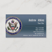 Het embleem van het Systeem van de Defensieattaché Visitekaartje (Achterkant)
