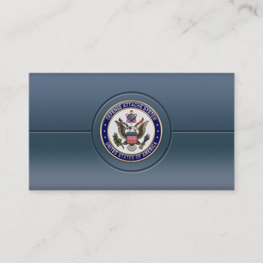Het embleem van het Systeem van de Defensieattaché Visitekaartje (Voorkant)