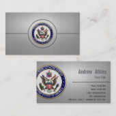 Het embleem van het Systeem van de Defensieattaché Visitekaartje (Voorkant / Achterkant)