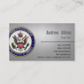 Het embleem van het Systeem van de Defensieattaché Visitekaartje (Achterkant)