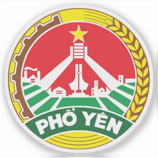 Het embleem van Phổ Yên, Vietnam Sticker (Voorkant)