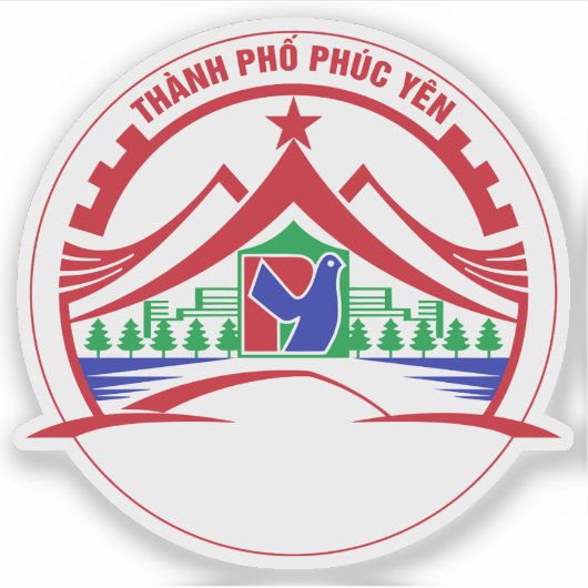 Het embleem van Thành Phố Phúc Yên, Vietnam Sticker (Voorkant)