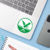 Het embleem van Vinh Long, Vietnam Sticker (Laptop met iPhone)