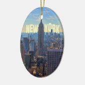 Het Empire State Building van de Horizon NYC, Keramisch Ornament (Links)