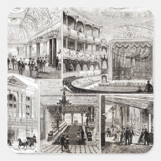 Het Empire Theater, het Leicester Square Vierkante Sticker (Voorkant)