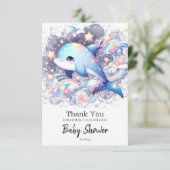 Het Enchanted Fantasy Dolphin Baby shower Bedankkaart (Staand voorkant)