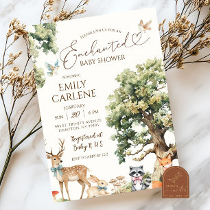 Het Enchanted Forest Animal Baby shower Kaart