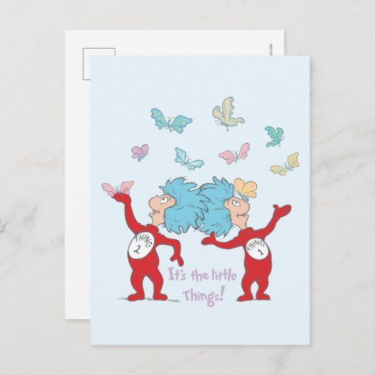 Het ene ding twee, het zijn de kleine dingen! briefkaart (Voorkant / Achterkant)