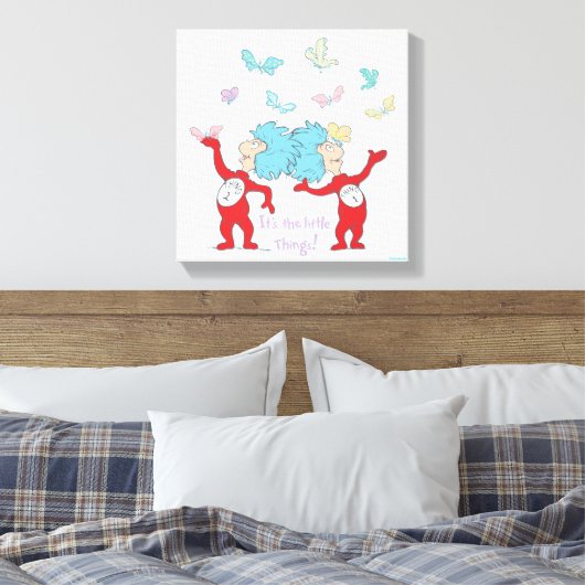 Het ene ding twee, het zijn de kleine dingen! canvas afdruk (Insitu (Slaapkamer))