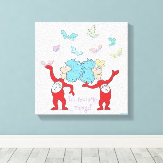 Het ene ding twee, het zijn de kleine dingen! canvas afdruk (Insitu (Houten vloer))