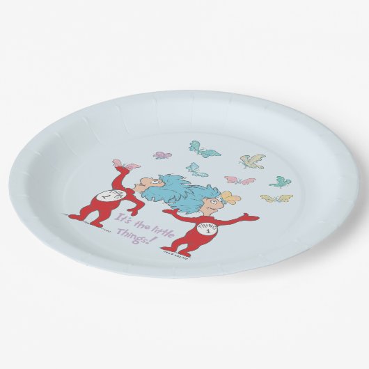 Het ene ding twee, het zijn de kleine dingen! papieren bordje (Gekanteld)