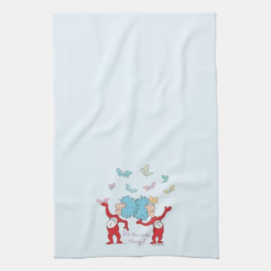 Het ene ding twee, het zijn de kleine dingen! theedoek (Verticaal)