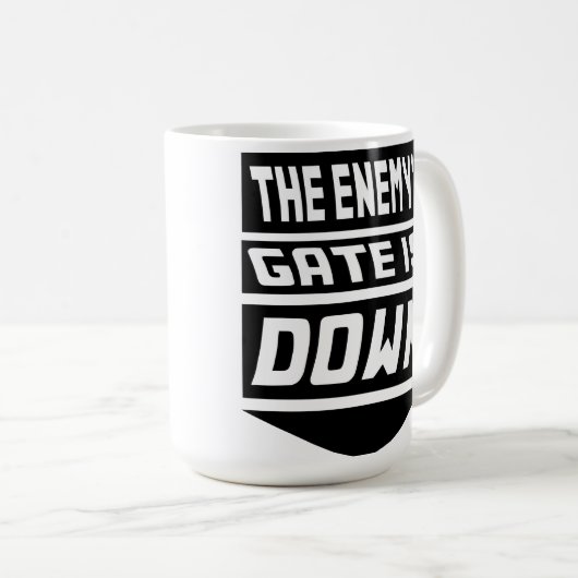 Het Enemy's gewas is omlaag Koffiemok (Voorkant rechts)