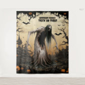 Het enge Halloween spookbos Wandkleed (Voorkant)