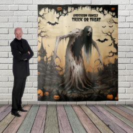 Het enge Halloween spookbos Wandkleed