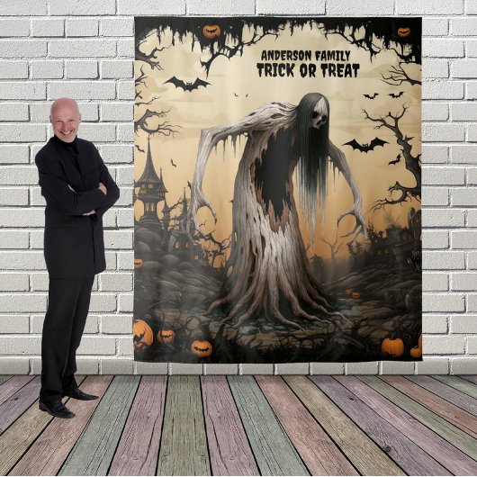 Het enge Halloween spookbos Wandkleed