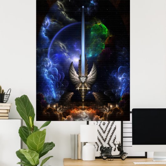 Het engel-zwembad van Arkledious Sp Brick Poster (Thuiskantoor)