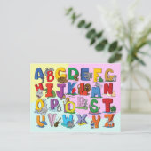 Het Engelse alfabet Briefkaart (Staand voorkant)