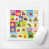 Het Engelse alfabet met exotische vruchten Muismat (Met muis)