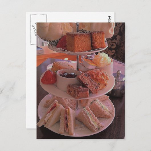 Het Engelse Briefkaart van de Thee van de Middag (Voorkant / Achterkant)