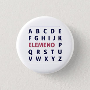 Het Engelse Lied van Alphapbet ELEMENO Ronde Button 3,2 Cm