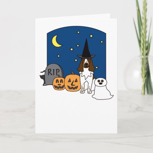 Het Engelse Spaniel Halloween van de Aanzetsteen Kaart (Voorkant)