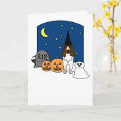 Het Engelse Spaniel Halloween van de Aanzetsteen Kaart (Gele Bloem)