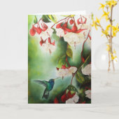 Het Engelse Wenskaart van de Kolibrie Pointe Kaart (Gele Bloem)